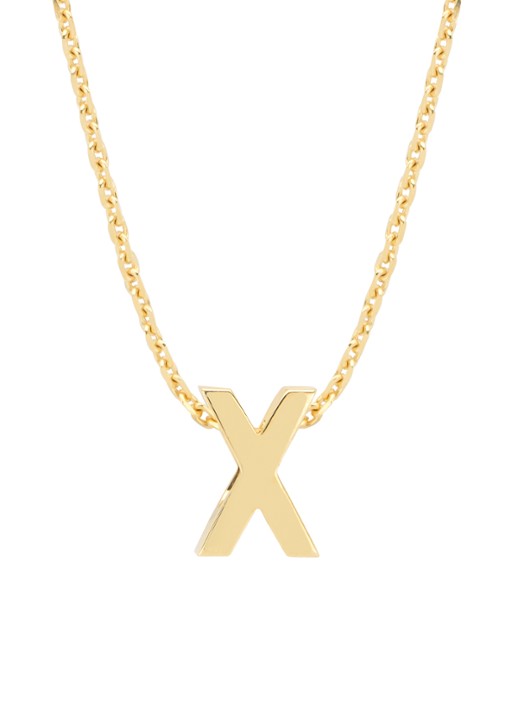 Diamond Point Geelgouden hanger X, Alphabet