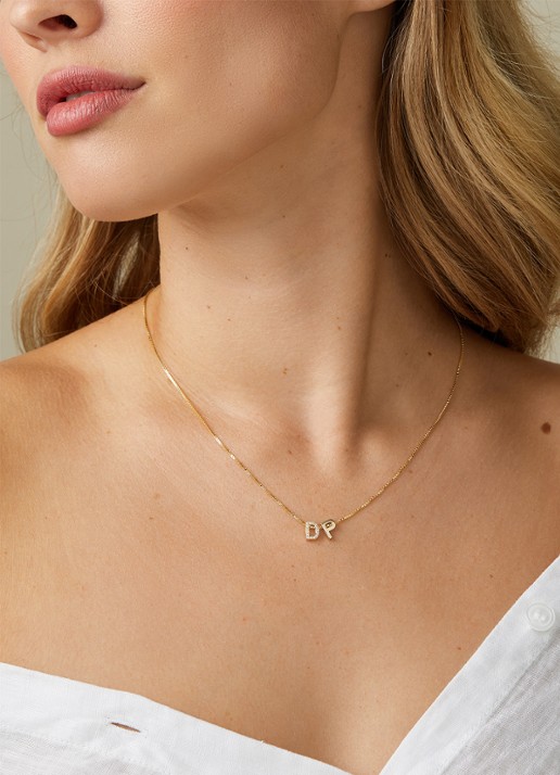 Diamond Point Geelgouden hanger Z, Alphabet - voorkant 2 geelgoud