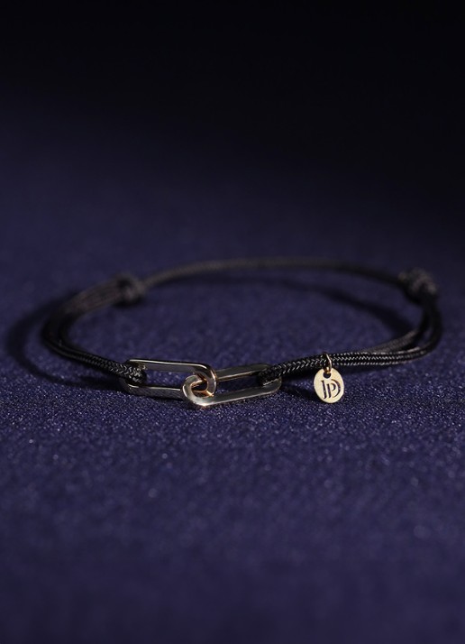 Diamond Point Geelgouden koord armband Closed Forever - detail 3 geelgoud