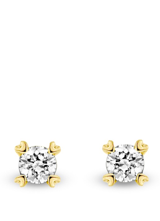 Diamond Point Geelgouden oorsieraden 0.22 ct diamant Hearts & Arrows
