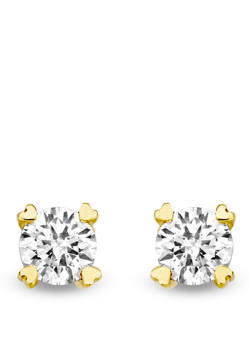 Diamond Point Geelgouden oorsieraden 0.28 ct diamant Hearts & Arrows