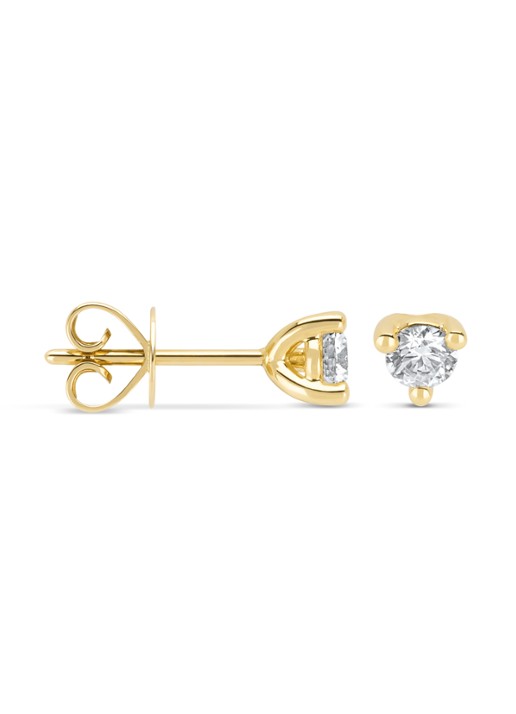 Diamond Point Geelgouden oorsieraden, 0,40 ct diamant, Hearts & Arrows