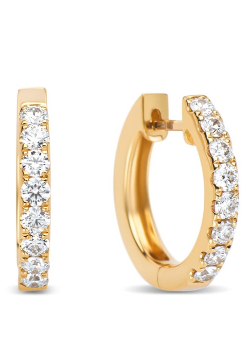 Diamond Point Geelgouden oorsieraden, 0.50 ct diamant, Hearts & Arrows