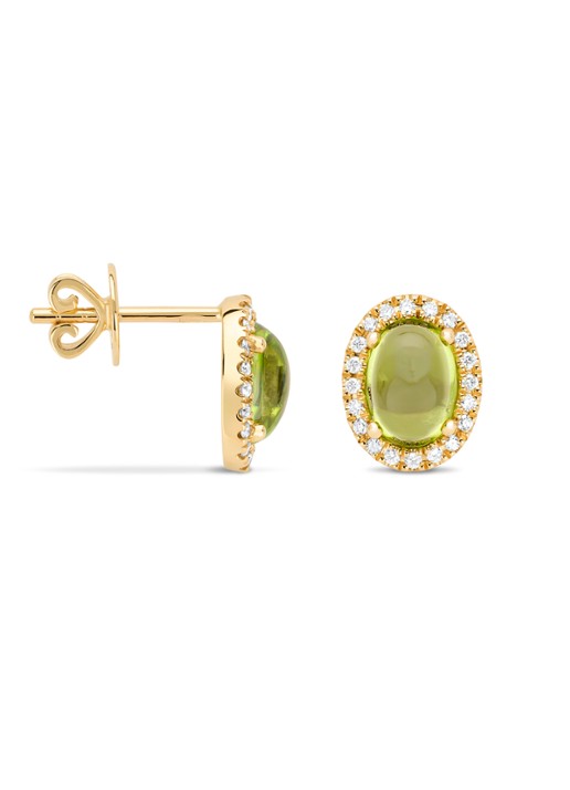 Diamond Point Geelgouden oorsieraden, 1.90 ct peridoot, Little Drops