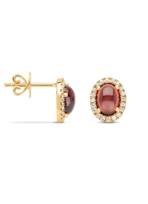 Diamond Point Geelgouden oorsieraden, 2.23 ct granaat, Little Drops