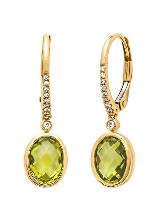 Diamond Point Geelgouden oorsieraden, 2.61 ct peridoot, Philosophy
