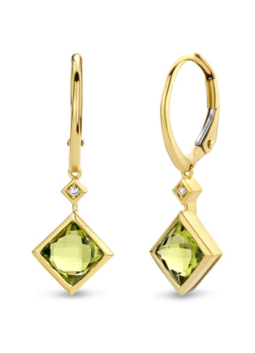 Diamond Point Geelgouden oorsieraden 2.74 ct peridoot Philosophy
