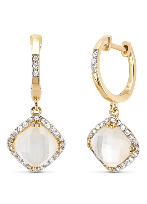 Diamond Point Geelgouden oorsieraden, 2.79 ct kwarts, Fiësta