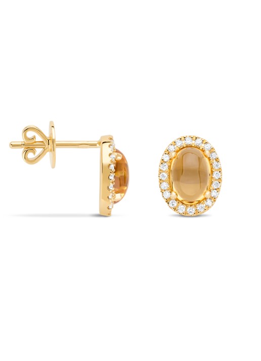 Diamond Point Geelgouden oorsieraden, 3.12 ct citrien, Little Drops