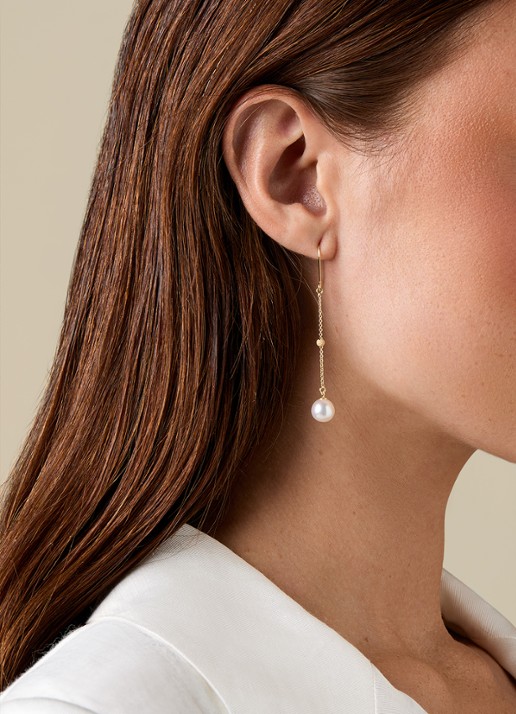 Diamond Point Geelgouden oorsieraden Rivièra - voorkant 2 geelgoud