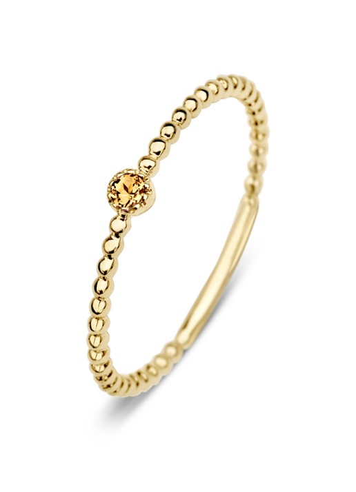 Diamond Point Geelgouden ring 0.04 ct citrien Joy