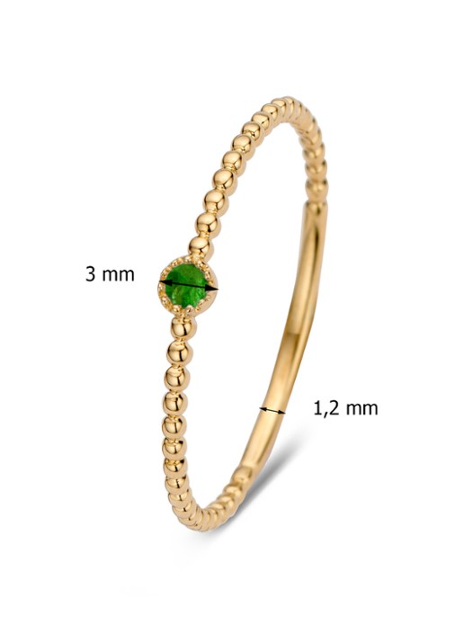 Diamond Point Geelgouden ring 0.04 ct smaragd Joy - detail 3 goud