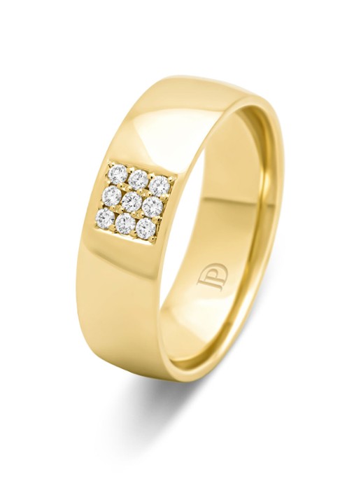 Diamond Point Geelgouden ring, 0.09 ct diamant, Wedding