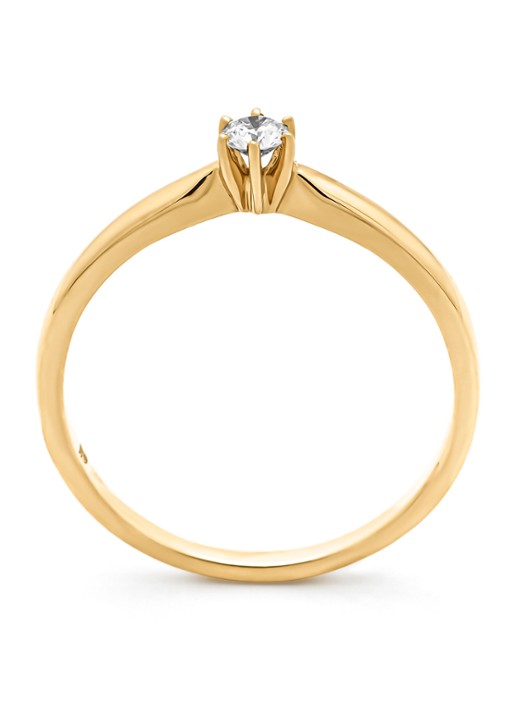 Diamond Point Geelgouden ring, 0.10 ct diamant, Hearts & Arrows - detail 4 geelgoud