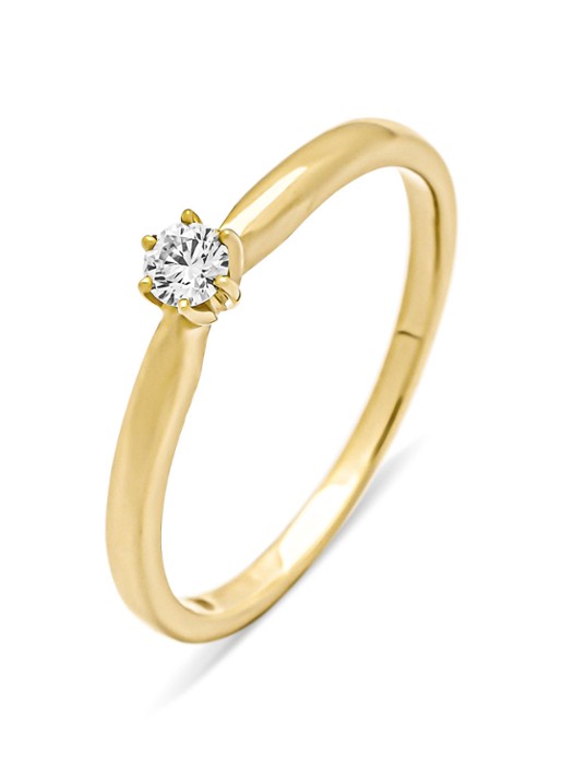 Diamond Point Geelgouden ring, 0.10 ct diamant, Hearts & Arrows