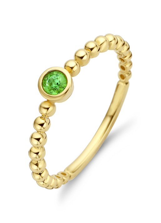 Diamond Point Geelgouden ring 0.11 ct smaragd Ensemble