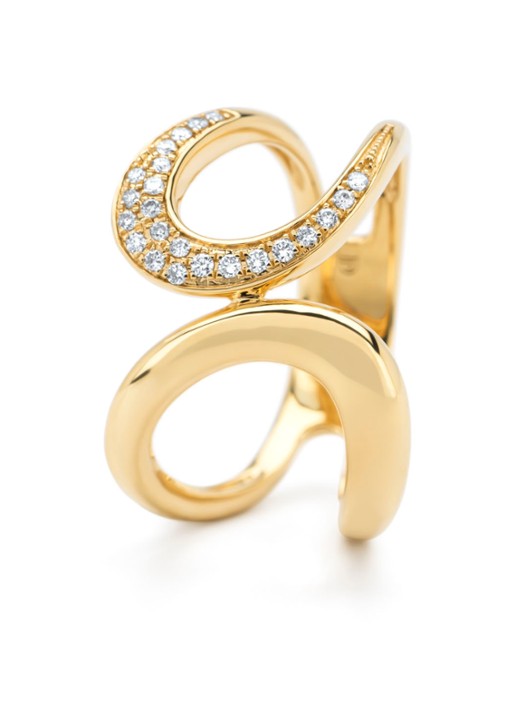 Diamond Point Geelgouden ring, 0.12 ct diamant, Like a star - detail geelgoud