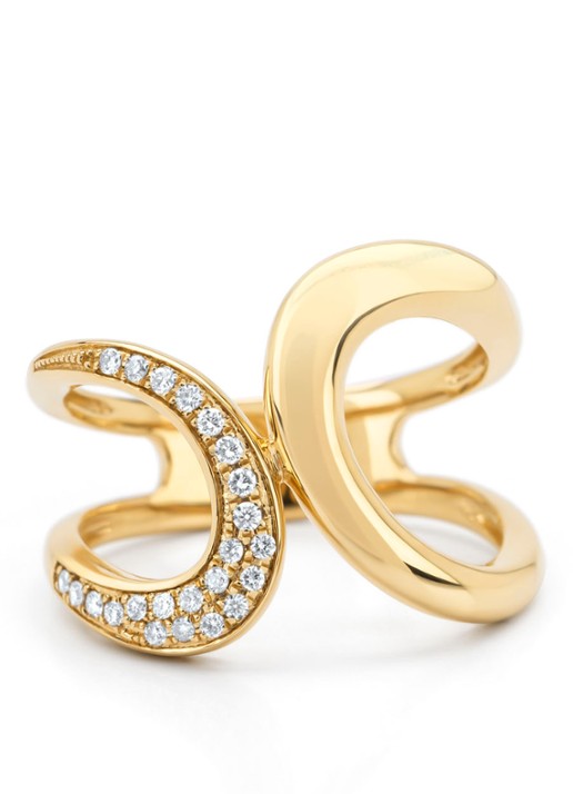 Diamond Point Geelgouden ring, 0.12 ct diamant, Like a star