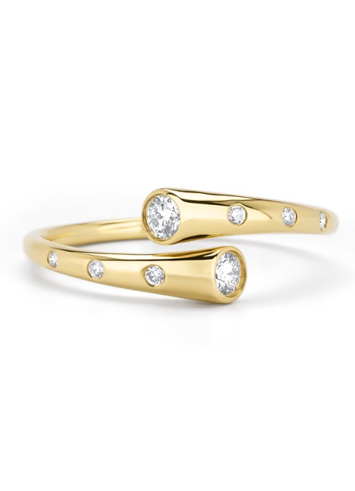 Diamond Point Geelgouden ring, 0.17 ct diamant, Starlight - achterkant 3 geelgoud