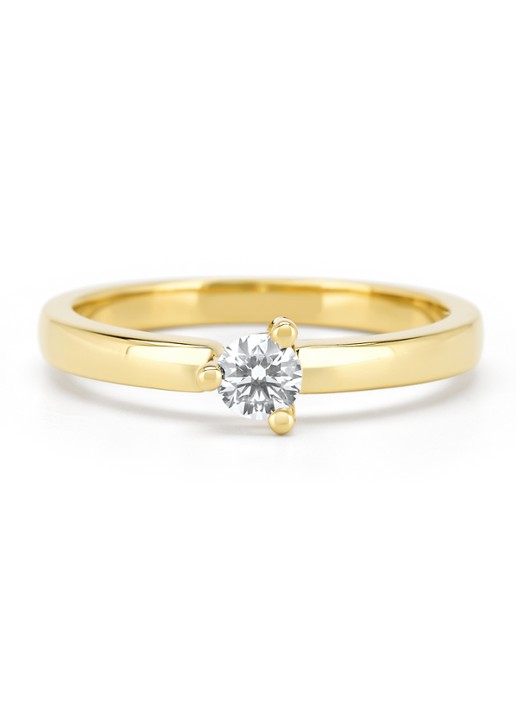 Diamond Point Geelgouden ring, 0.20 ct diamant, Hearts & Arrows - achterkant 4 geelgoud