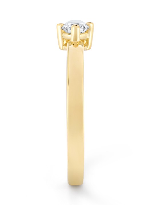 Diamond Point Geelgouden ring, 0.20 ct diamant, Hearts & Arrows - detail geelgoud