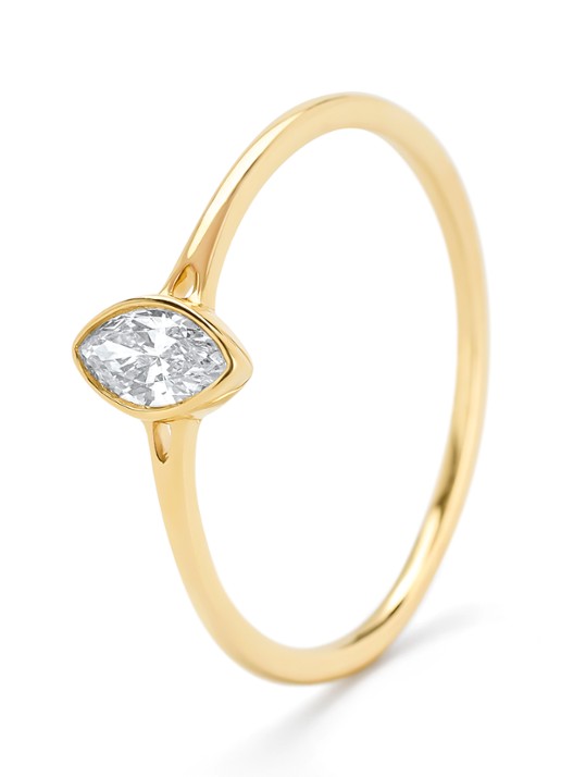 Diamond Point Geelgouden ring, 0.20 ct diamant, Starlight