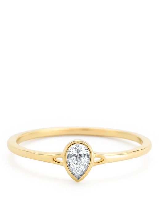 Diamond Point Geelgouden ring, 0.20 ct diamant, Starlight - detail 2 geelgoud