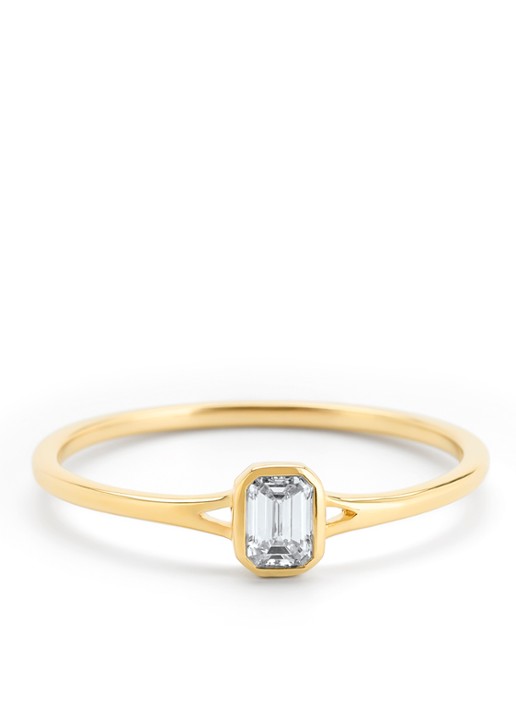 Diamond Point Geelgouden ring, 0.22 ct diamant, Starlight - detail 2 geelgoud