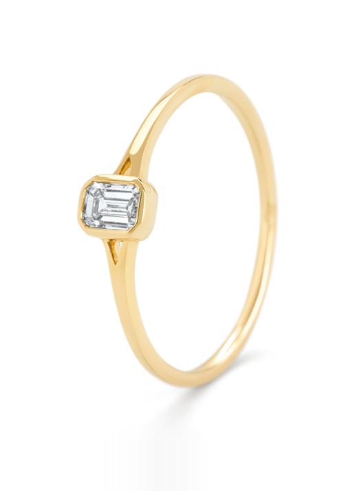 Diamond Point Geelgouden ring, 0.22 ct diamant, Starlight