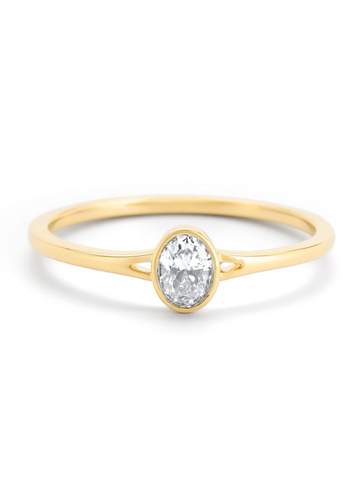 Diamond Point Geelgouden ring, 0.22 ct diamant, Starlight - detail 4 geelgoud