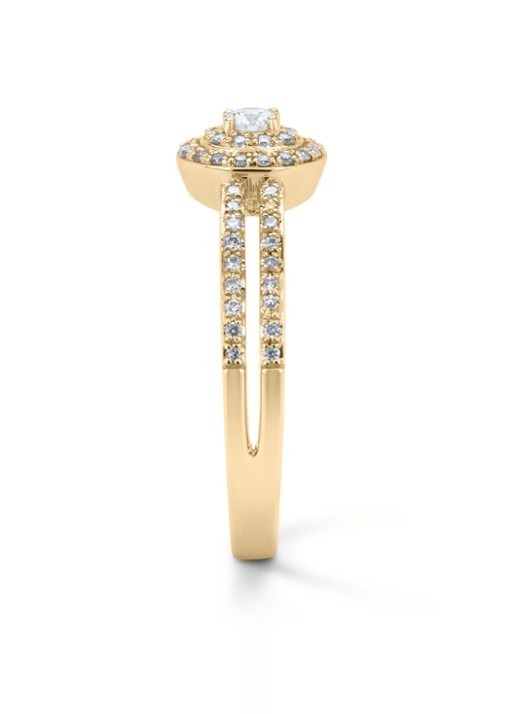 Diamond Point Geelgouden ring, 0.28 ct diamant, Petite Romance - detail 2 geelgoud