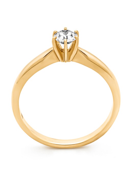 Diamond Point Geelgouden ring, 0.30 ct diamant, Hearts & Arrows - detail 2 geelgoud