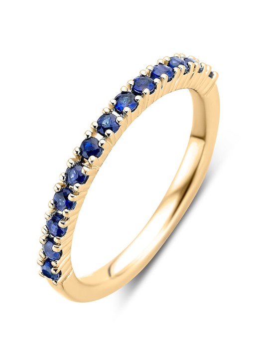 Diamond Point Geelgouden ring 0.37 ct blauwe saffier Ensemble