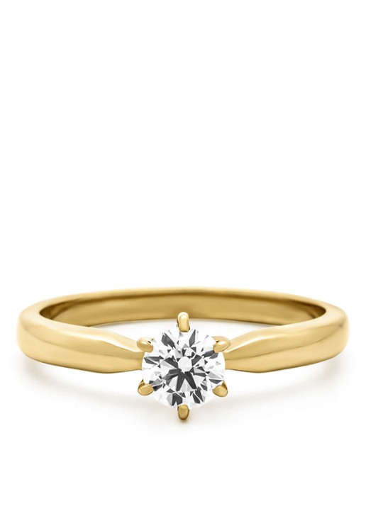 Diamond Point Geelgouden ring, 0.40 ct diamant, Hearts & Arrows - detail 2 geelgoud