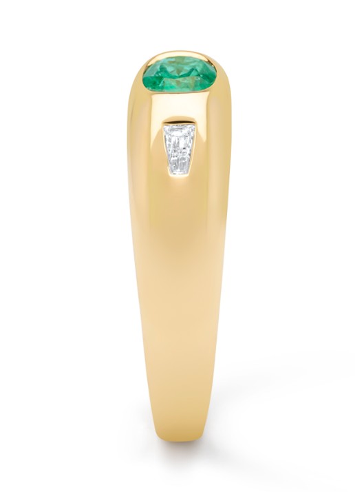 Diamond Point Geelgouden ring, 0.44 ct smaragd, Bold - detail 3 geelgoud
