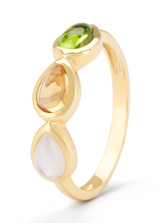 Diamond Point Geelgouden ring, 0.47 ct kwarts, Little Drops