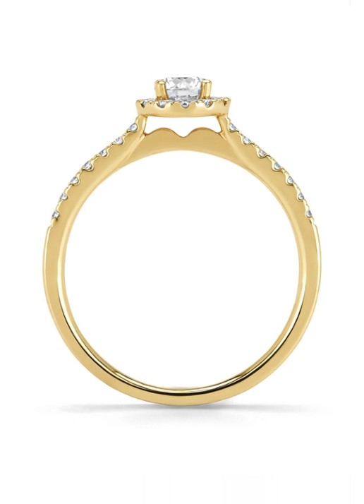 Diamond Point Geelgouden ring, 0.50 ct diamant, Perfect Match - achterkant 3 geelgoud