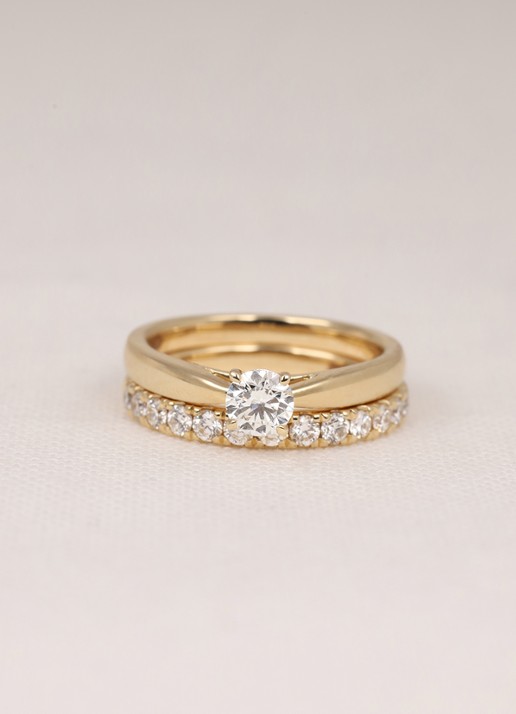 Diamond Point Geelgouden ring, 0.50 ct diamant, Perfect Match - detail geelgoud