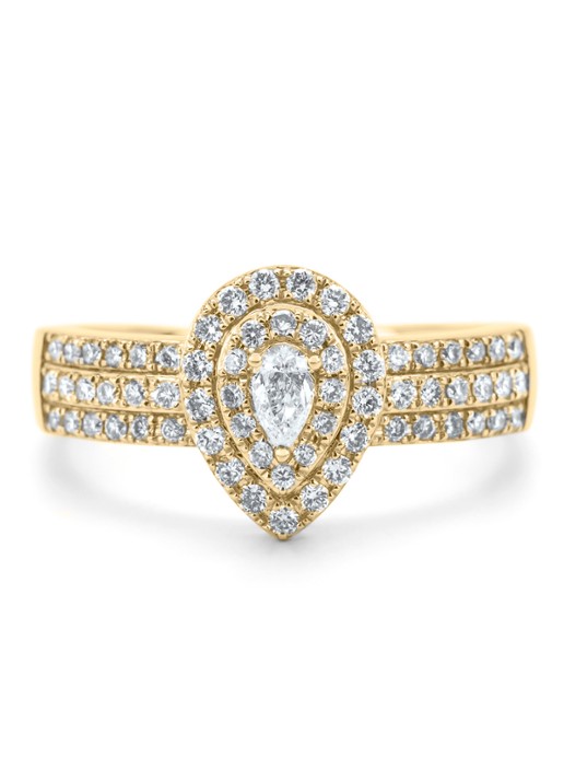 Diamond Point Geelgouden ring, 0.50 ct diamant, Petite Romance - achterkant 3 geelgoud