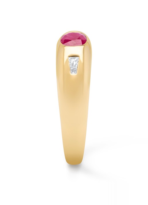 Diamond Point Geelgouden ring, 0.56 ct robijn, Bold - detail 3 geelgoud