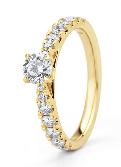 Diamond Point Geelgouden ring, 0.87 ct diamant, Perfect Match
