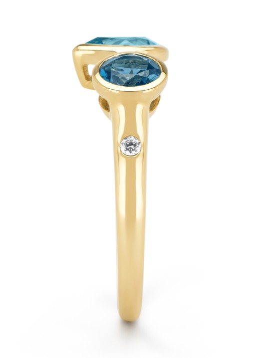 Diamond Point Geelgouden ring, 0.91 ct topaas, Little Drops - detail 4 geelgoud