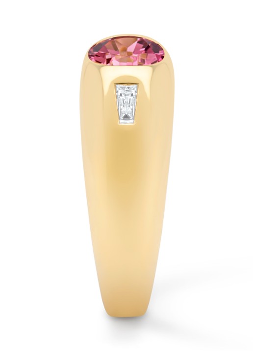 Diamond Point Geelgouden ring, 1.19 ct toermalijn, Bold - detail 3 geelgoud