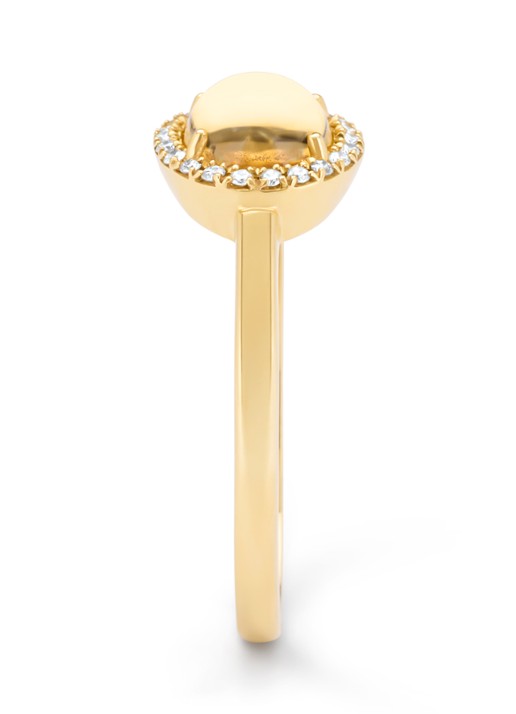 Diamond Point Geelgouden ring, 1.23 ct citrien, Little Drops - detail geelgoud