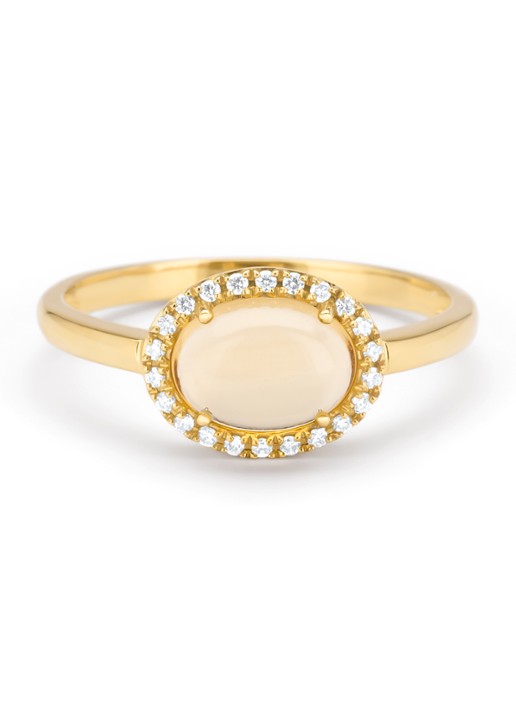 Diamond Point Geelgouden ring, 1.23 ct citrien, Little Drops - detail 2 geelgoud