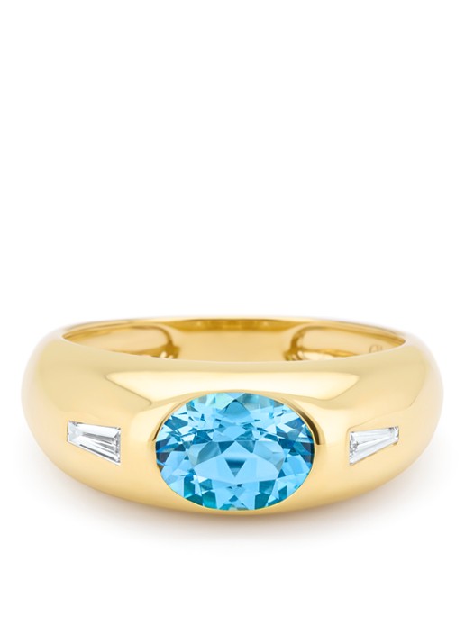 Diamond Point Geelgouden ring, 1.42 ct topaas, Bold - detail 5 geelgoud