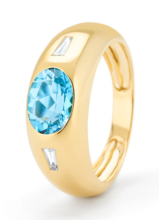 Diamond Point Geelgouden ring, 1.42 ct topaas, Bold