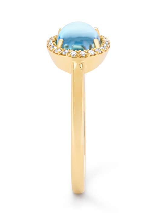 Diamond Point Geelgouden ring, 1.61 ct topaas, Little Drops - detail geelgoud