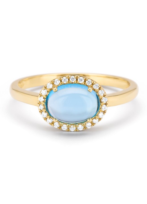 Diamond Point Geelgouden ring, 1.61 ct topaas, Little Drops - detail 2 geelgoud