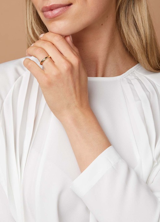 Diamond Point Geelgouden ring Wedding - voorkant 2 geelgoud